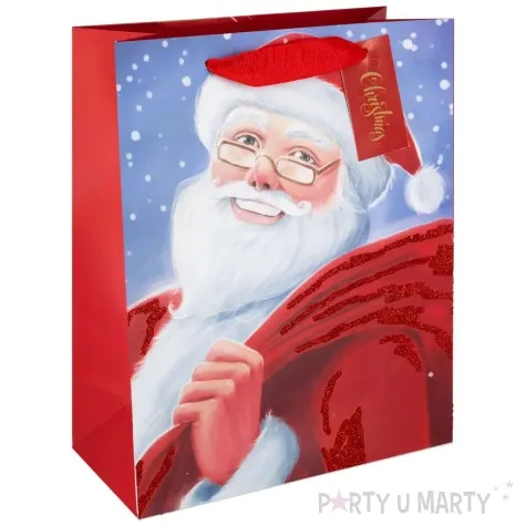 torebka prezentowa swiety mikolaj z workiem partypal 23x18 cm