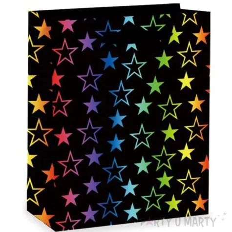 torebka prezentowa teczowe gwiazdki partypal 42 x 32 cm