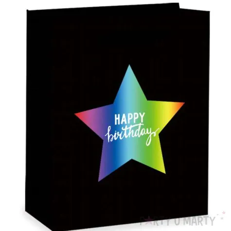 torebka prezentowa teczowe happy birthday partypal 42 x 32 cm