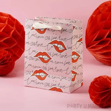 torebka prezentowa usta czerwone love partypal 23x18x10 cm
