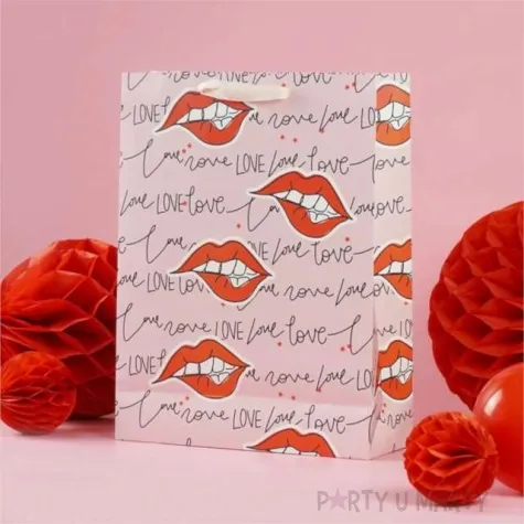 torebka prezentowa usta czerwone love partypal 42x32x12 cm