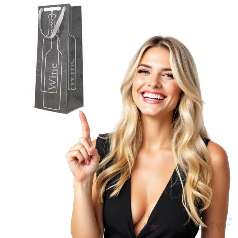 torebka prezentowa wino paw 12x37 cm