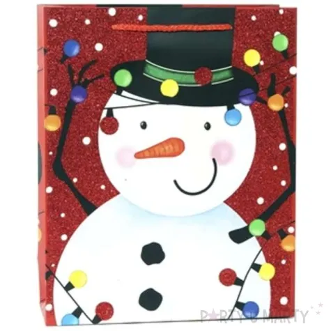 torebka prezentowa xmas balwan czerwona partypal 18x23x10 cm