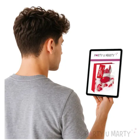 torebka prezentowa xmas bomka w czapce czerwona partypal 18x23x10 cm