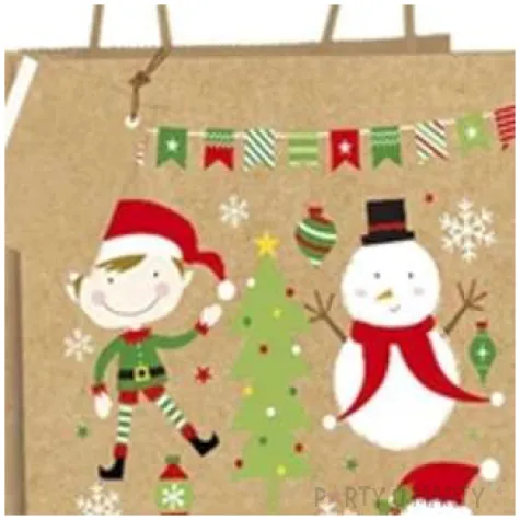 torebka prezentowa xmas elf zlota partypal 18x23x10 cm