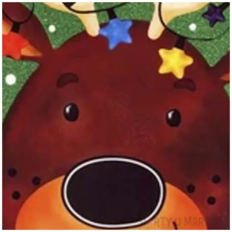 torebka prezentowa xmas renifer zielona partypal 18x23x10 cm