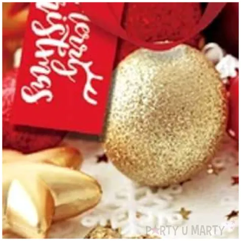 torebka prezentowa xmas zlote bombki czerwona partypal 32x42x12 cm