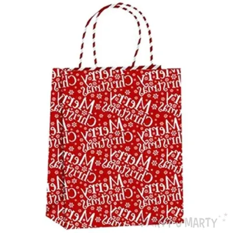 torebka prezentowa xmas zyczenia czerwona partypal 26x32x12 5 cm