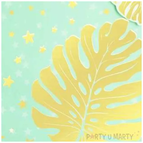 torebka prezentowa zloty lisc monstera zielona partypal 32 x 26 cm