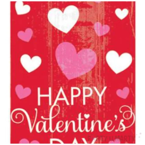 torebki foliowe walentynki happy valentines day czerwone amscan 20 szt