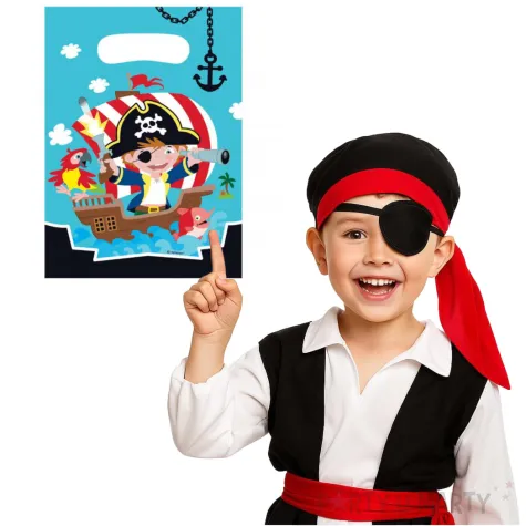 torebki foliowe wyspa piratow amscan 23x16 cm 8 szt