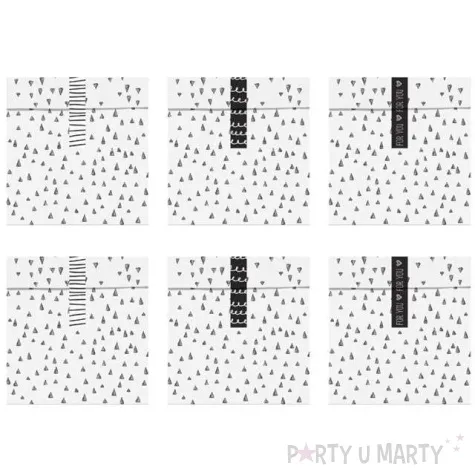 torebki na slodycze black white partydeco 6 szt