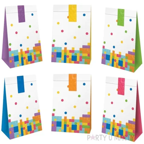 torebki na slodycze klocki partypal 17 5x10 cm 6 szt