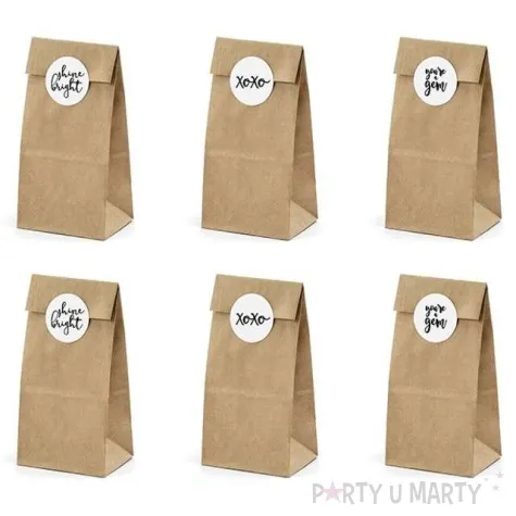 torebki na slodycze kraft partydeco 6 szt