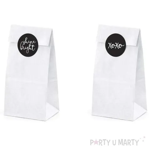 torebki na slodycze love diamond biale partydeco 6 szt