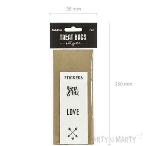 torebki na slodycze love mix kraft partydeco 6 szt