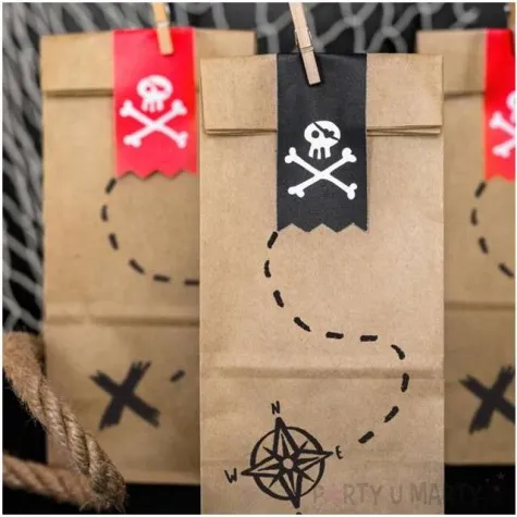 torebki na slodycze piraci kraft partydeco 6 szt