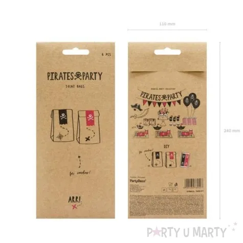 torebki na slodycze piraci kraft partydeco 6 szt