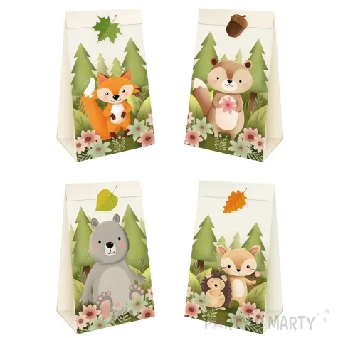 torebki na slodycze zwierzeta lesni przyjaciele partypal 4 szt