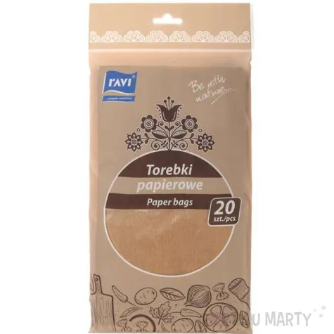 torebki papierowe classic braz ravi 16x28cm 20szt