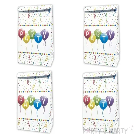 torebki papierowe party happy birthday streamers procos 24x13 cm 4 szt