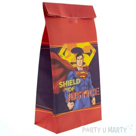 torebki papierowe superman shield of justice party factory 20x10 cm 10 szt