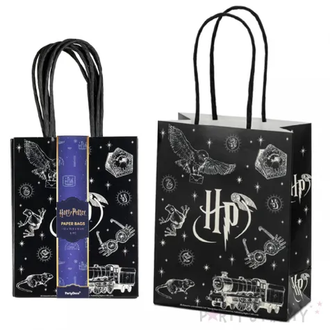 torebki prezentowe harry potter torby papierowe na prezenty upominki czarna 12x15 5x6 cm 6 szt