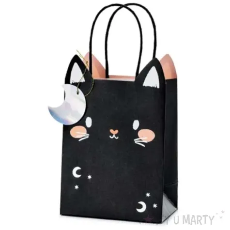 toreka na prezent kot hocus pocus czarny partydeco 8x14x18cm