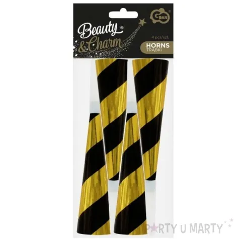 trabki papierowe horn w pasy zloty czarny godan 4 szt