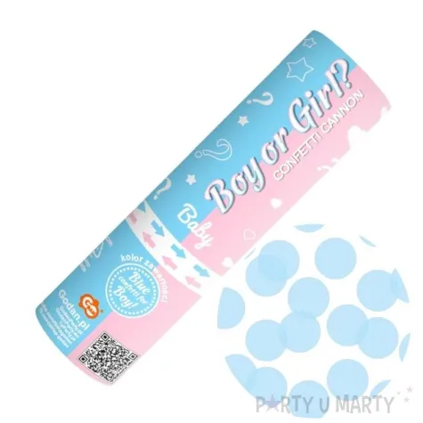 tuba strzelajaca konfetti boy or girl chlopiec blekitny godan 15 cm