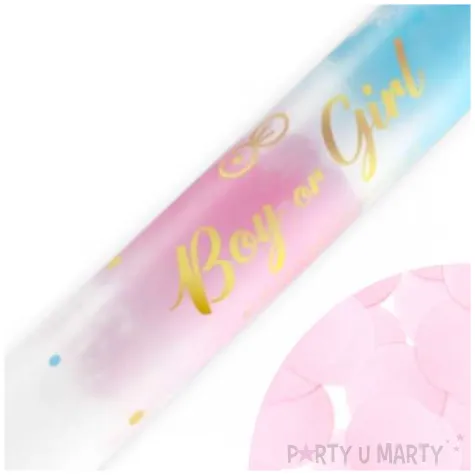 tuba strzelajaca konfetti boy or girl dziewczynka rozowy partypal 40 cm