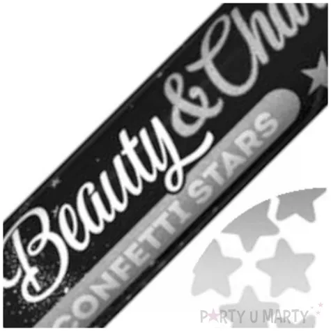 tuba strzelajaca konfetti gwiazdki srebrny godan 30 cm