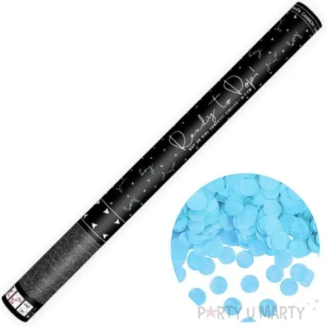 tuba strzelajaca konfetti kolka blekitny partydeco 60 cm
