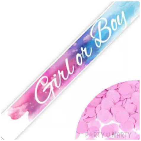 tuba strzelajaca konfetti kolka boy or girl dziewczynka rozowa folat 57 cm