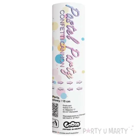 tuba strzelajaca konfetti kolka mix godan 15 cm