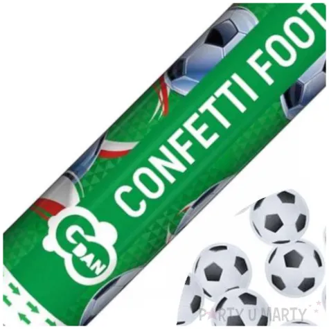 tuba strzelajaca konfetti kolka pilka nozna bialo czarne godan 30 cm