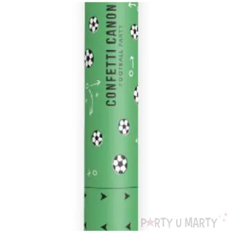 tuba strzelajaca konfetti kolka pilka nozna bialo czarne partydeco 40 cm