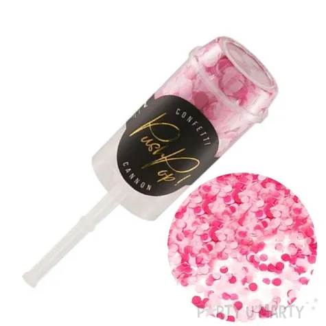 tuba strzelajaca konfetti kolka push pop rozowe partydeco 18 cm