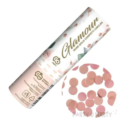 tuba strzelajaca konfetti kolka rozowe zloto godan 15 cm