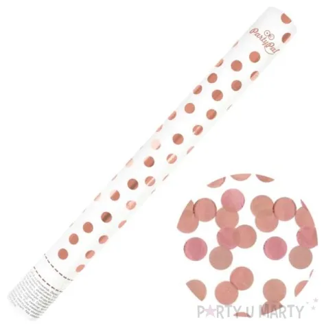 tuba strzelajaca konfetti kolka rozowo zloty partypal 40 cm