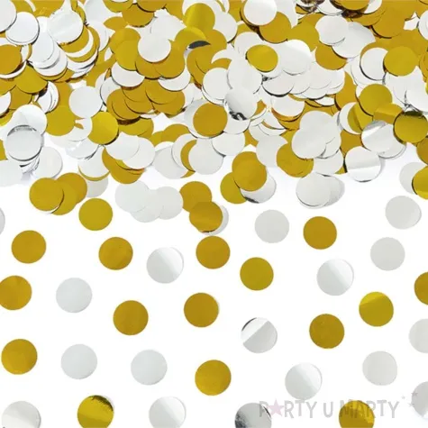 tuba strzelajaca konfetti kolka srebrno zloty partydeco 80 cm