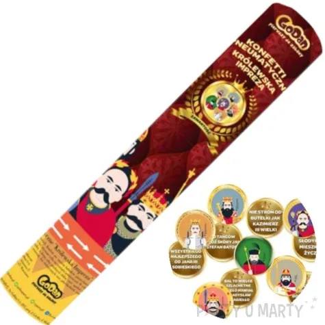 tuba strzelajaca konfetti krolowie mix godan 30 cm