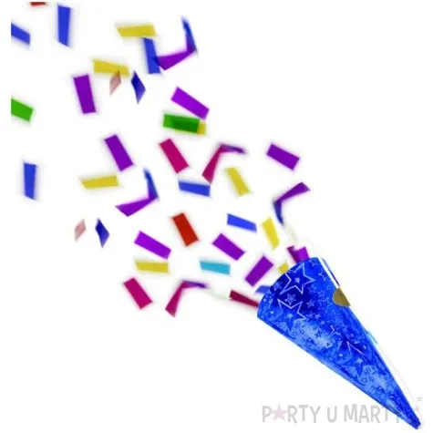 tuba strzelajaca konfetti mini rozek niebieski mix folat 4 szt