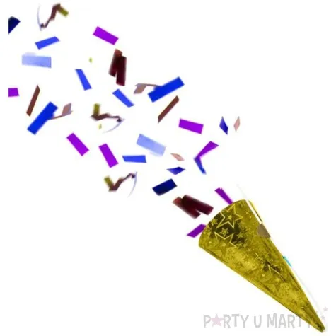 tuba strzelajaca konfetti mini rozek zloty mix folat 4 szt