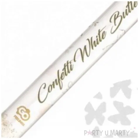 tuba strzelajaca konfetti motylki bialy godan 60 cm