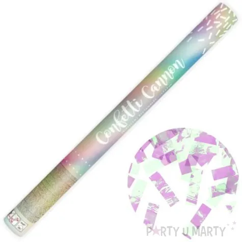 tuba strzelajaca konfetti paski opalizujacy partydeco 60 cm