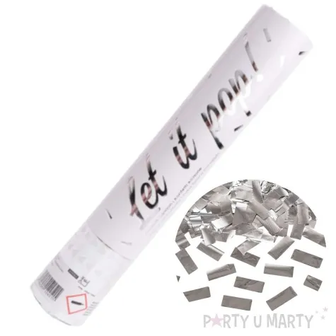 tuba strzelajaca konfetti paski srebrny amscan 28 cm