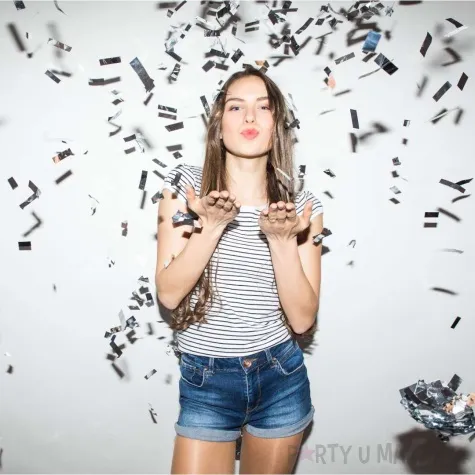 tuba strzelajaca konfetti paski srebrny amscan 28 cm