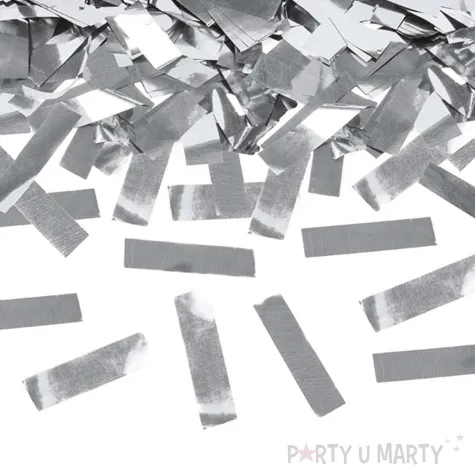 tuba strzelajaca konfetti paski srebrny partydeco 40 cm