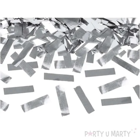 tuba strzelajaca konfetti paski srebrny partydeco 80 cm